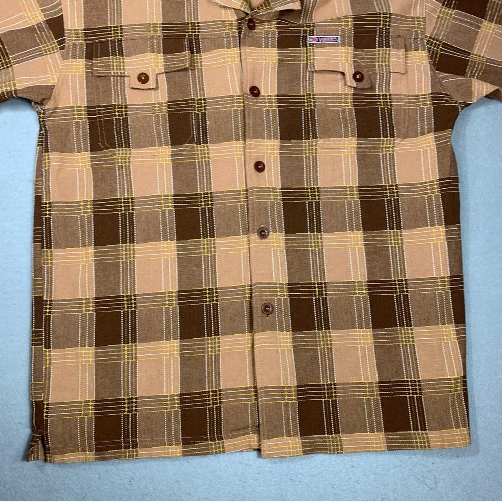 Y2K Veezo Wear Shirt Men's XL Short Sleeve Plaid Button Up Western Casual - Picture 4 of 15